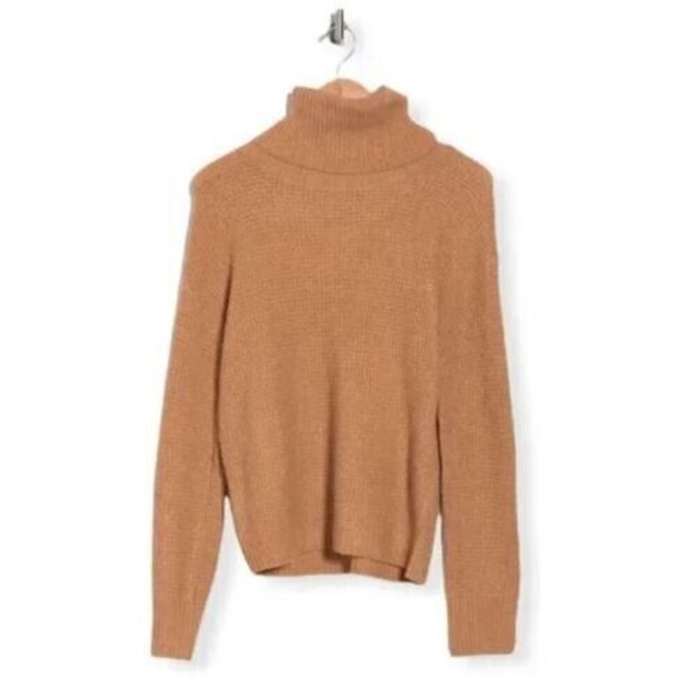 Abound Women's Thermal Long Sleeve Turtleneck‎ Sweater In Tan Dale Small